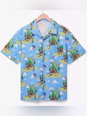 Cartoon Network Adventure Time Scenic Allover Print Button-Up